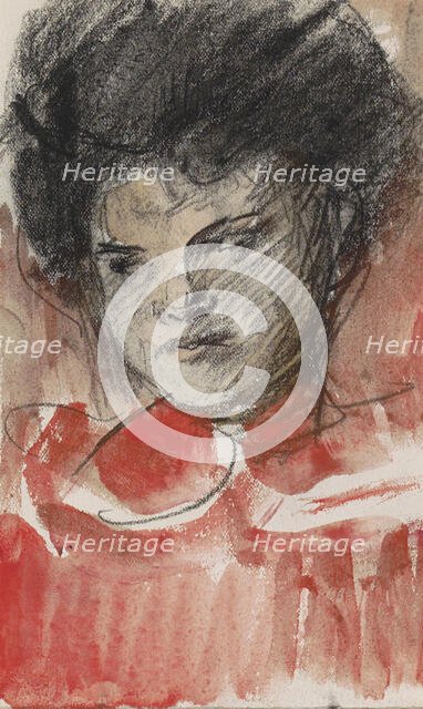 Women's head, looking to the left, 1887-1934. Creator: Isaac Lazerus Israels.