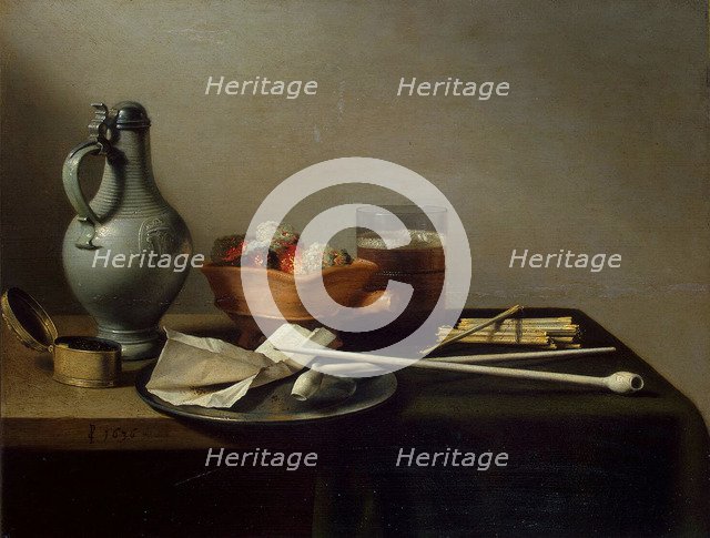 Still Life with Clay Pipes', 1636. Creator: Claesz, Pieter (c. 1597-1660).