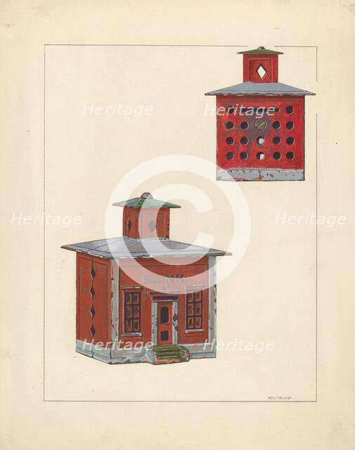 Red School House Bank, c. 1937. Creator: William O. Fletcher.