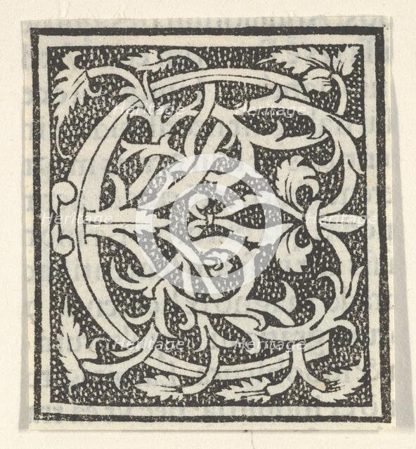 Initial letter C on patterned background, 1520., 1520. Creator: Anon.