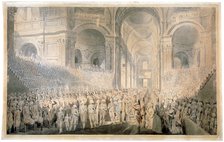 Service of thanksgiving in St Paul's Cathedral, City of London, 1789.                    Artist: Anon