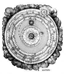 Geocentric or Earth-centred Universe, c1617. Artist: Unknown