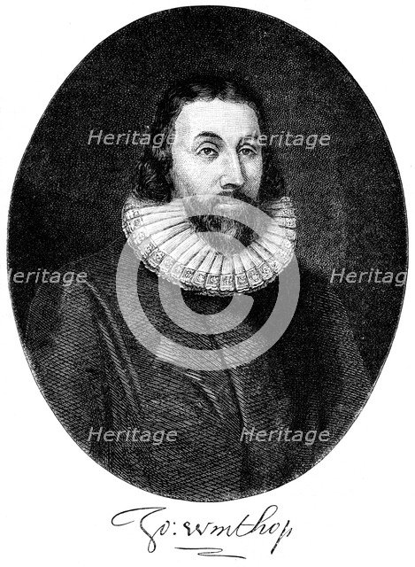 John Winthrop, English Puritan settler in America, 17th century (c1880). Artist: Unknown