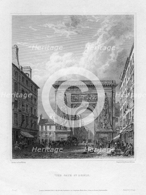 The Porte Saint-Denis, Paris, France, 1820. Artist: Henry Hobson