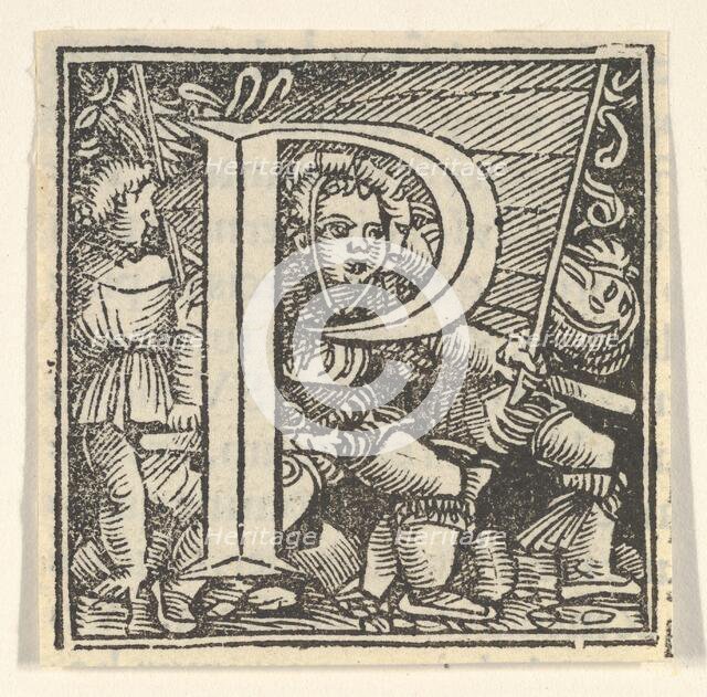 Initial letter P with children, ca. 1538. Creator: Heinrich Vogtherr.