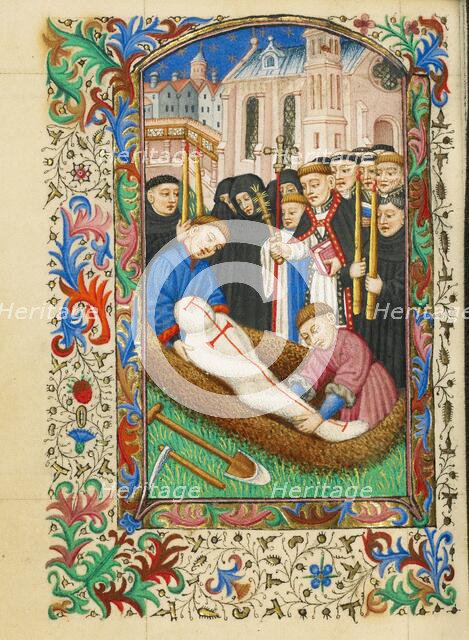 Burial in a Churchyard; Book of Hours, about 1430-1440. Creator: Fastolf Master.