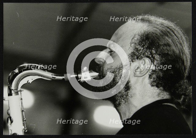 Mornington Lockett playing tenor saxophone at The Fairway, Welwyn Garden City, Hertfordshire, 1992.  Artist: Denis Williams