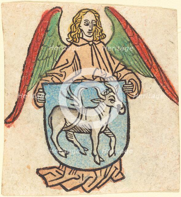 Bookplate of Hilprand Brandenburg of Bibrach, c. 1475. Creator: Unknown.