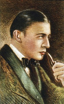 Sherlock Holmes, fictional detective. Artist: Unknown