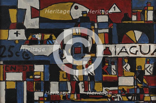 Constructive with Street and Fish, 1946. Creator: Torres-García, Joaquín (1874-1949).