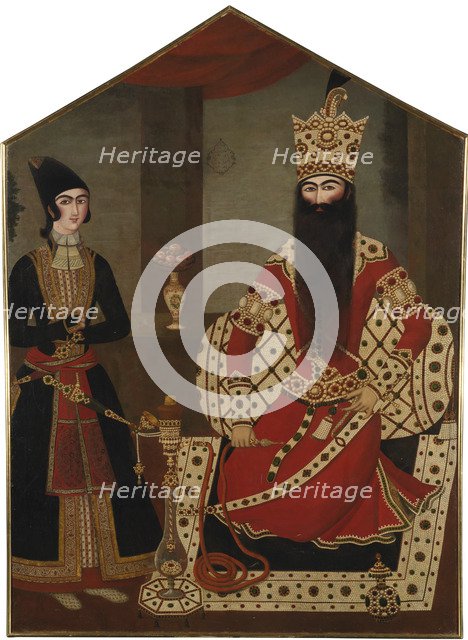 Portrait of Fath Ali Shah Standing (1797-1834), ca 1820. Artist: Mihr Ali (active 1795-1830)