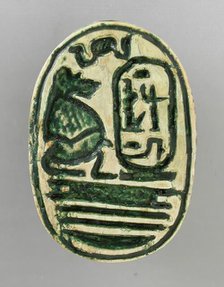 Scarab Depicting a Baboon before the Throne Name of Ramses II, 19th dynasty (1304-1201 BCE). Creator: Unknown.