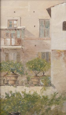Italian Study. Patio with Lemon-Trees in Flowerpots. Creator: Lars Jacob von Röök.
