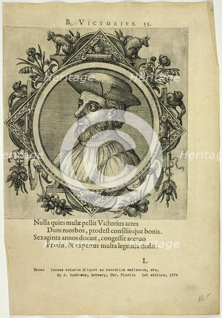 Portrait of B. Victorius, published 1574. Creators: Unknown, Johannes Sambucus.