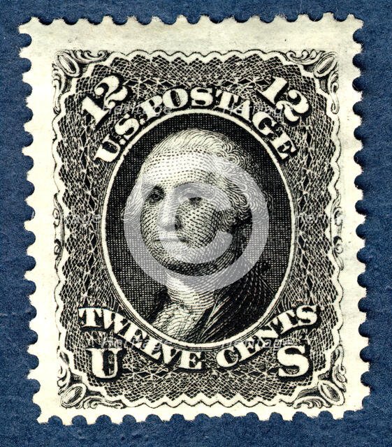 12c Washington re-issue single, 1875. Creator: National Bank Note Company.