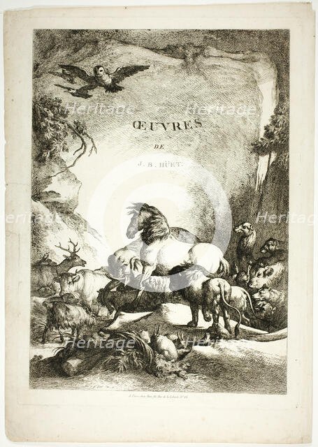 Title Page from Oeuvres de J. B. Huet, 1796–99. Creator: Jean Baptiste Marie Huet.
