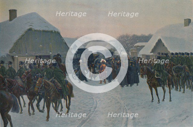 'Napoleon Leaving The French Army At Smorgoni', 1812, (1896).  Artist: Unknown.