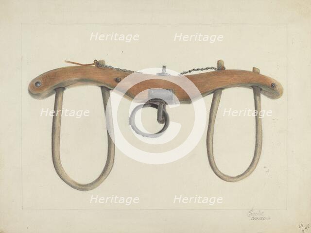 Oxen Yoke, c. 1936. Creator: Cornelius Frazier.