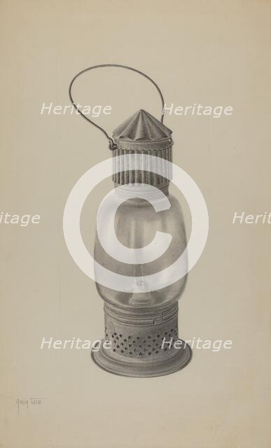 Hand Lantern, c. 1938. Creator: Amelia Tuccio.