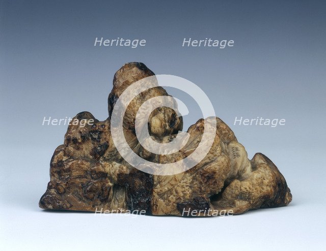 Soapstone mountain brush rest, Late Ming dynasty, China, 1600-1644. Artist: Wang Zhu