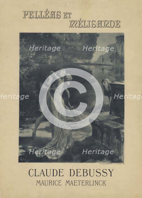 Poster for the prèmiere of the opera "Pelléas et Mélisande" by Claude Debussy and Maurice..., 1902. Creator: Rochegrosse, Georges Antoine (1859-1938).