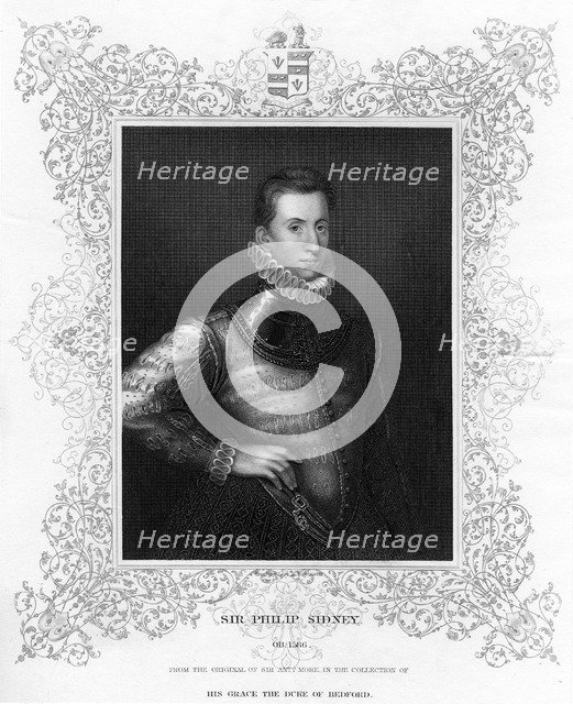 Philip Sidney, 16th century English soldier, statesman, poet, and patron of poets, c1840. Artist: Unknown