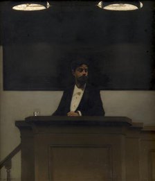 Georg Brandes at the University of Copenhagen, 1889. Creator: Harald Slott-Moller.