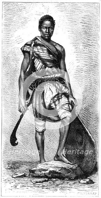 'A young Dahomian, Guinea', c1870s.Artist: E Ronjat