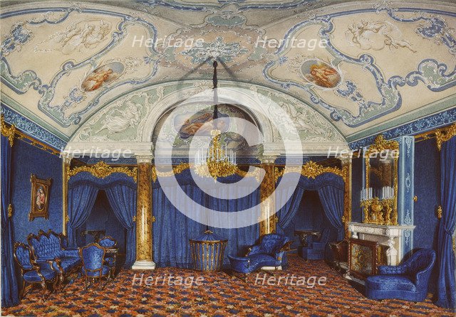 Interiors of the Winter Palace. The Fourth Reserved Apartment. A Bedroom, 1868. Artist: Hau, Eduard (1807-1887)