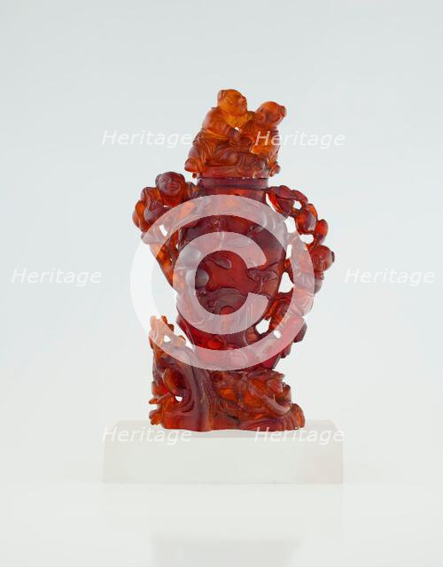 Ornamental bottle with stopper, date unknown. Creator: Unknown.