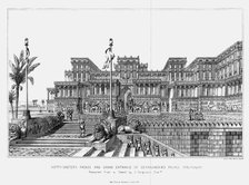 Reconstruction of the north-eastern façade of Sennacherib's palace (Kouyunjik), Assyrian, 1853. Artist: Unknown