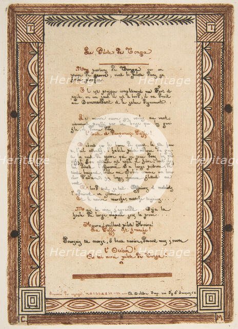 The Pilot of Tonga, 1855. Creator: Charles Meryon.