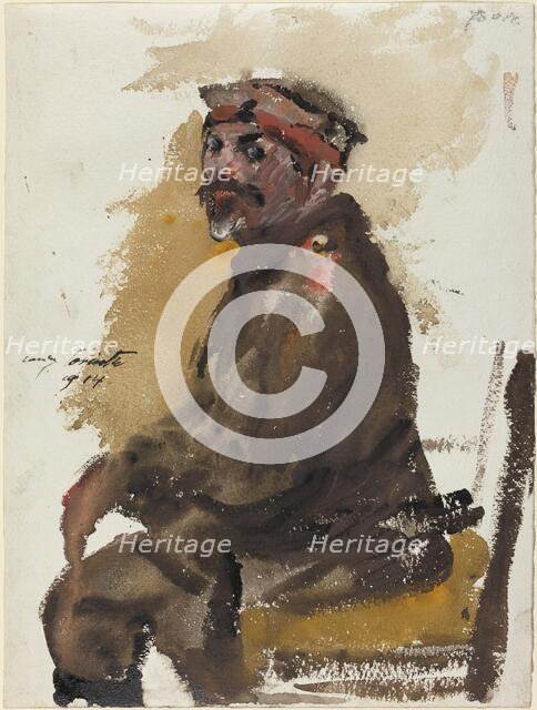 Hermann Struck in Uniform, 1914. Creator: Lovis Corinth.