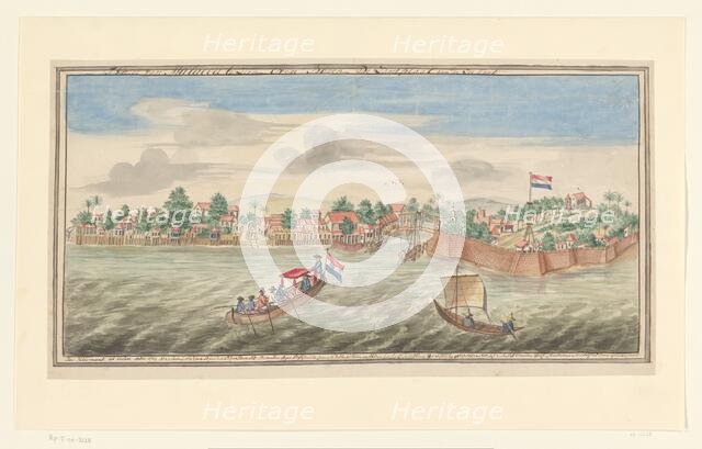 View of Malacca from the sea, 1764. Creator: Jan Keldermans.