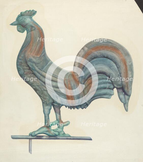 Copper Cock Weather Vane, 1935/1942. Creator: Harriette Gale.