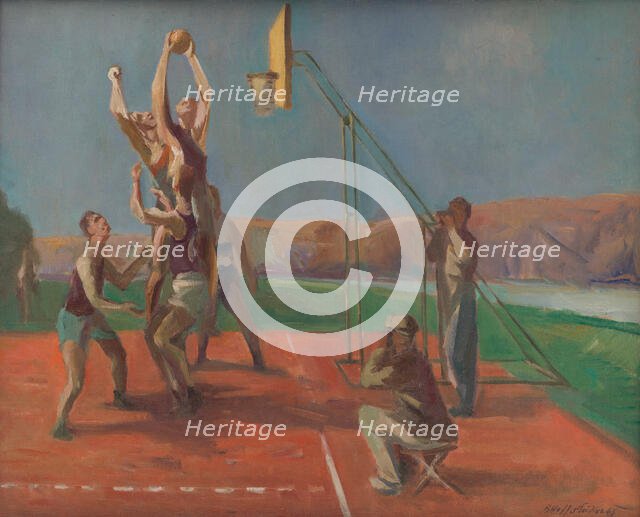 Basketball Players, 1945. Creator: Bedrich Hoffstädter.