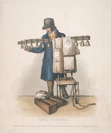 Bell-ringer with the stand for his bells, 1820. Artist: Thomas Lord Busby
