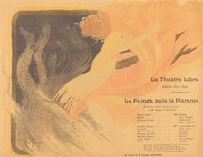 Le Théâtre Libre: La Fumée, puis la Flamme, 1895.  Creator: Louis Abel-Truchet.