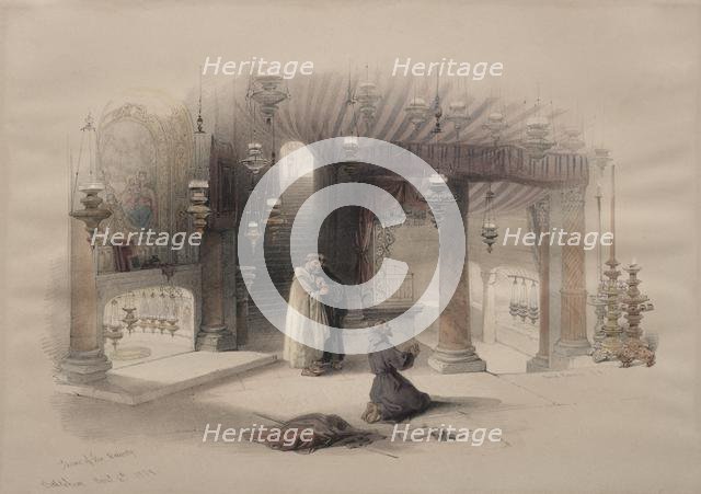 Shrine of the Nativity, Bethlehem, 1839. Creator: David Roberts (British, 1796-1864).