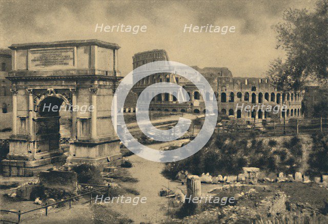 'Roma - Arch of Titus - The Colosseum', 1910. Artist: Unknown.