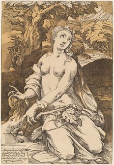 Eve, 1587. Creator: Andrea Andreani.