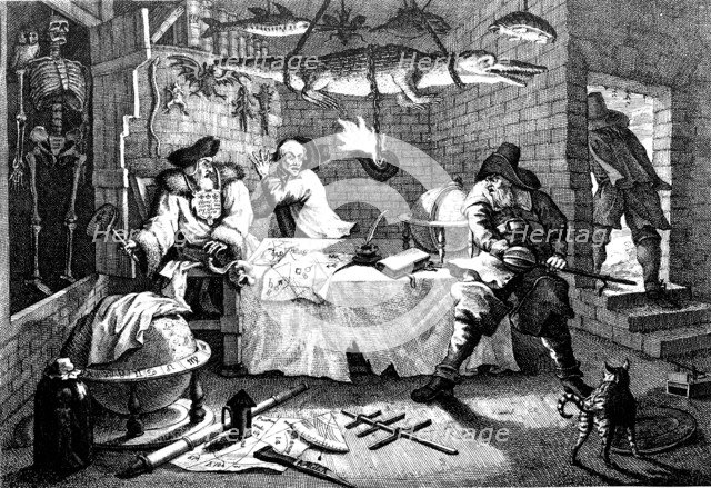 Illustration from the poem Hudibras, by Samuel Butler, 1726.  Artist: William Hogarth