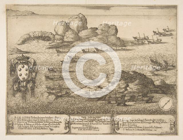 Capture of Two Galleys at Byserta, 1628. Creator: Stefano della Bella.