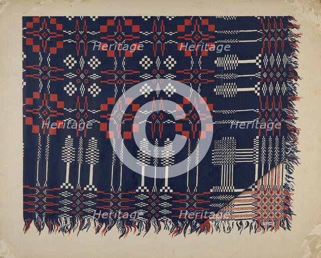 Woven Coverlet, c. 1937. Creator: Ralph Atkinson.