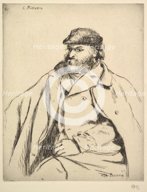 Portrait of Paul Cézanne, 1874. Creator: Camille Pissarro.