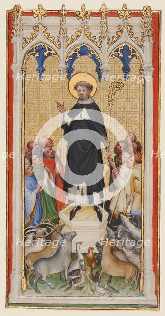 Saint Anthony Abbot Blessing the Animals, the Poor, and the Sick, about 1400-1410. Creator: Master of St. Veronica.