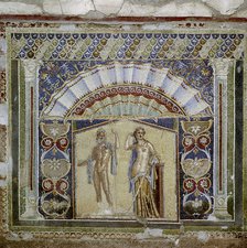 Roman mosaic in the Nymphaeum of the House, Herculaneum, Italy. Artist: Unknown
