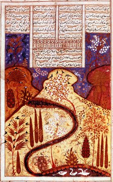 A Paradise Garden, Persian miniature, c1300. Artist: Unknown