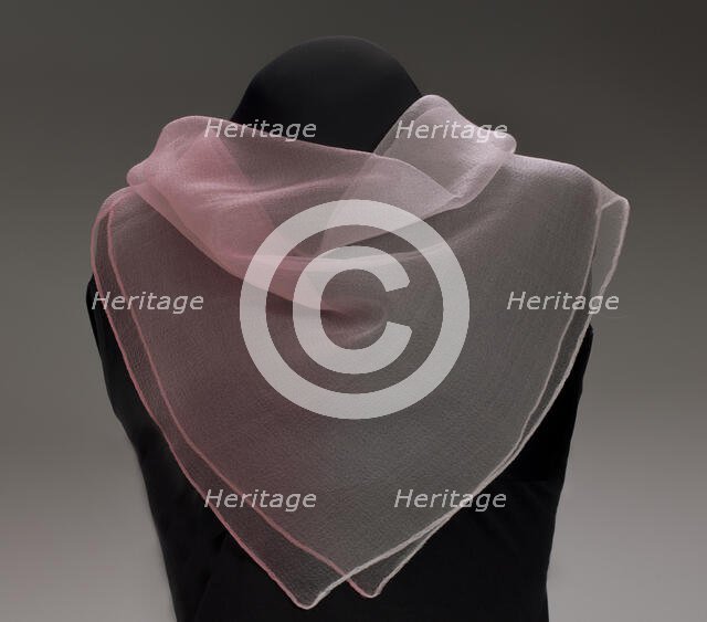 Pink ombre gauze handkerchief from Mae's Millinery Shop, 1941-1994. Creator: Unknown.