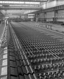 The bar mill cooling beds at the Brightside Foundry, Sheffield, South Yorkshire, 1964. Artist: Michael Walters